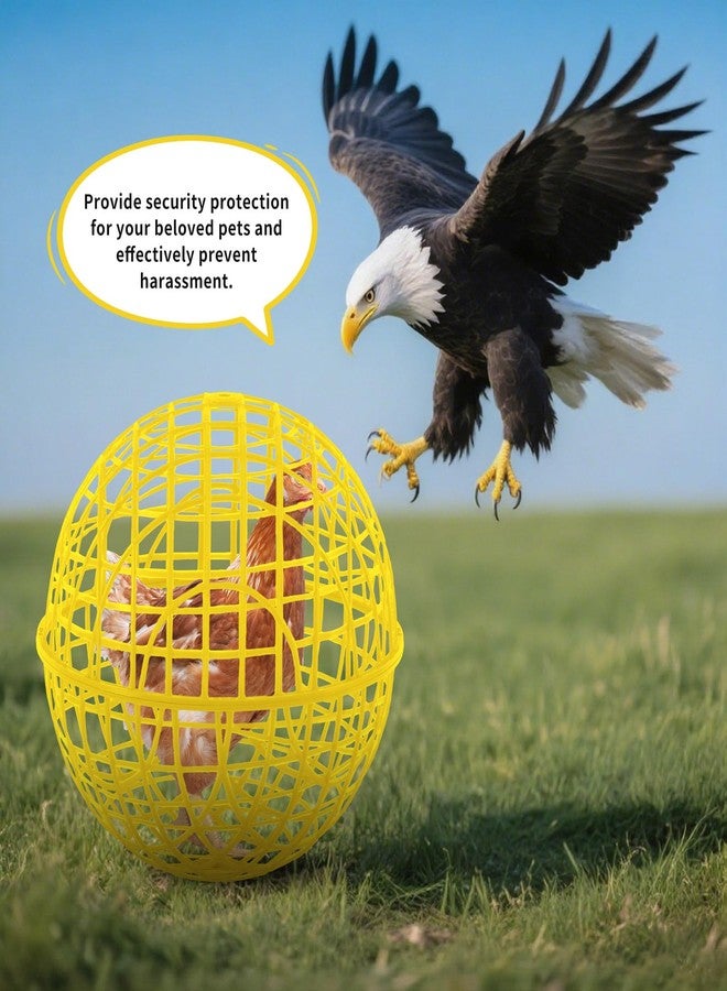 AceOrbit 3 Pcs 11.8 Inch Yellow 2025 Chicken Ball Cage, Plastic Rolling Orb Movable for Chickens Rabbits Birds Pigeons, Outdoor Farm Range Portable Round Coop Hutch Safety Globe Prevents Dog Bites - Image 5